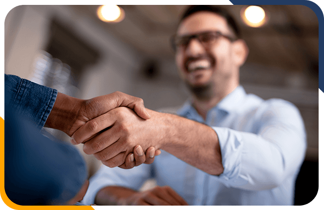 Two professionals shaking hands