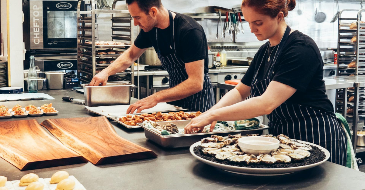 employee preparing food