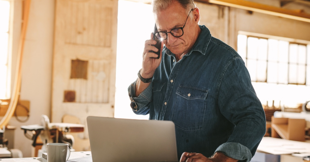business owner requests a workers comp quote with his computer 
